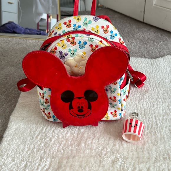 EUC *RETIRED* MICKEY POPCORN BUCKET LOUNGEFLY - Picture 1 of 3